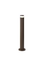 Gullo Ribbed Line 55cm Post Lamp With X Pattern Acrylic Shade, 1 x GU10, IP54, Dark Brown/Clear/Frosted, 2yrs Warranty