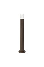 Gullo Ribbed Line 55cm Post Lamp With Bubble Acrylic Shade, 1 x GU10, IP54, Dark Brown/Clear, 2yrs Warranty