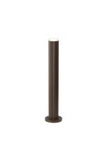 Gullo Ribbed Line 55cm Post Lamp With Shallow Acrylic Shade, 1 x GU10, IP54, Dark Brown/Clear/Frosted, 2yrs Warranty