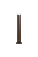 Gullo Ribbed Line 55cm Post Lamp With Short Diagonal Pattern Acrylic Shade, 1 x GU10, IP54, Dark Brown/Clear/Frosted, 2yrs Warranty
