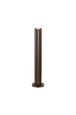 Gullo Ribbed Line 55cm Post Lamp With Dome Acrylic Shade, 1 x GU10, IP54, Dark Brown/Clear/Frosted, 2yrs Warranty