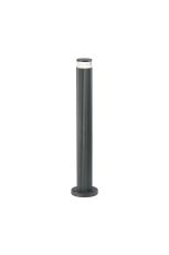 Gullo Ribbed Line 55cm Post Lamp With X Pattern Acrylic Shade, 1 x GU10, IP54, Grey/Clear/Frosted, 2yrs Warranty