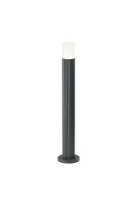 Gullo Ribbed Line 55cm Post Lamp With Horizontal Line Acrylic Shade, 1 x GU10, IP54, Grey/Clear/Frosted, 2yrs Warranty