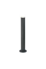 Gullo Ribbed Line 55cm Post Lamp With Shallow Acrylic Shade, 1 x GU10, IP54, Grey/Clear/Frosted, 2yrs Warranty