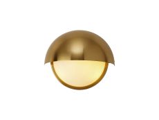 Gancia Wall Light, 2 x E14, IP54 (Indoor Use Only), Brass/Opal Glass