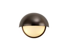 Gancia Wall Light, 2 x E14, IP54 (Indoor Use Only), Bronze/Opal Glass