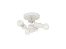 Baymont 22.5cm White 3 Light E27 Universal Flush Ceiling Fixture, Suitable For A Vast Selection Of Shades