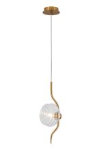 Corte 1 Light Pendant With 16cm Glass, Brass/Clear