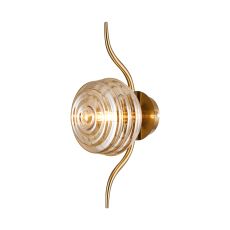 Corte 1 Light Wall Light With 160mm Glass, Brass/Amber