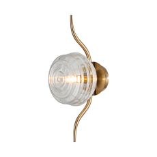 Corte 1 Light Wall Light With 160mm Glass, Brass/Clear