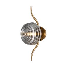 Corte 1 Light Wall Light With 160mm Glass, Brass/Smoke