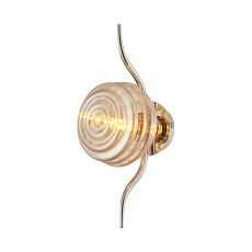 Corte 1 Light Wall Light With 160mm Glass, Polished Nickel/Amber