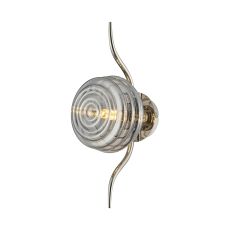 Corte 1 Light Wall Light With 160mm Glass, Polished Nickel/Smoke