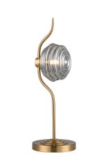 Corte 1 Light Table Lamp With 160mm Glass, Brass/Smoke