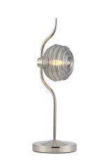 Corte 1 Light Table Lamp With 160mm Glass, Polished Nickel/Smoke