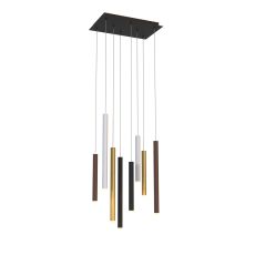 Cala Rectangle 8 Light Pendant, 48W LED, 3000K, 3360lm, Sand White/Sand Black/Gold/Rust Brown, 3yrs Warranty