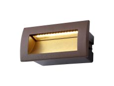 Pica Recessed Rectangular Wall Lamp, 1 x 3W LED, 3000K, 100lm, IP65, Dark Brown, 3yrs Warranty