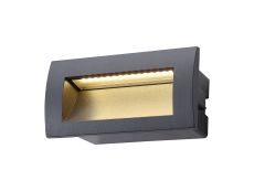 Pica Recessed Rectangular Wall Lamp, 1 x 3W LED, 3000K, 100lm, IP65, Dark Grey, 3yrs Warranty