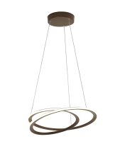 Gustoso 51.5cm Pendant, 1 x 40W LED, 3000K, 2000lm, 3 Step Dimming, Brown Oxide, 3yrs Warranty