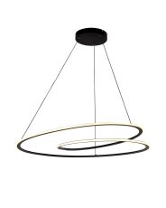 Gustoso 97cm Twist Pendant, 1 x 60W LED, 2700-6000K, 2400lm, Tuneable Remote Control, Sand Black, 3yrs Warranty