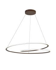 Gustoso 97cm Twist Pendant, 1 x 60W LED, 2700-6000K, 2400lm, Tuneable Remote Control, Brown Oxide, 3yrs Warranty