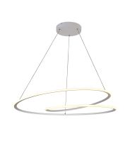 Gustoso 97cm Twist Pendant, 1 x 60W LED, 2700-6000K, 2400lm, Tuneable Remote Control, Sand White, 3yrs Warranty