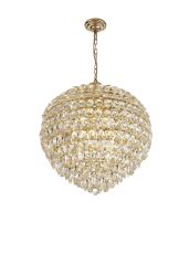 Coniston 66cm Pendant, 12 Light E14, French Gold/Crystal Item Weight: 29.2kg