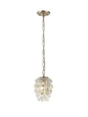 Coniston 17cm Pendant 5 Layer, 1 Light E27, French Gold/Crystal