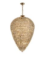 Coniston 80cm Acorn Pendant, 25 Light E14, French Gold/Crystal, Item Weight: 64.60kg