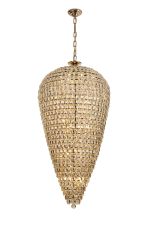 Coniston 80cm Tall Acorn Pendant, 30 Light E14, French Gold/Crystal, Item Weight: 84.10kg