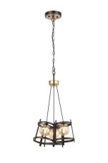 Dora 36cm Pendant 3 Drop, 3 Light G9, Brown Oxide/Bronze/Cognac Glass