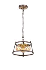 Dora 33.5cm Pendant/Semi Flush, 3 Light G9, Brown Oxide/Bronze/Cognac Glass