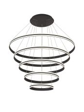 Bluedash 116.5cm Pendant, 5 Tier 150W LED, 4000K, 6800lm, Triac Dimmable, Graphite, 3yrs Warranty