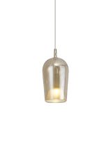 Elsa 17cm Assembly Pendant (WITHOUT PLATE) With Champagne Glass Shade, 1 Light E27, Bronze Glass With Frosted Inner Cone