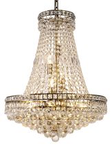 Frances 55cm Pendant 14 Light E14 Antique Brass/Crystal Item Weight: 19.8kg