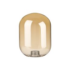 Bagno 9x12.5cm Smooth Tubular Glass Shade (D), Amber Plated