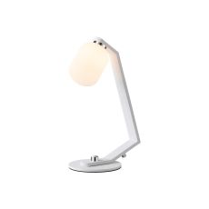 Bagno Table Lamp, 1 Light G9, White/Polished Chrome/Opal Smooth Tubular Glass