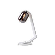 Bagno Table Lamp, 1 Light G9, White/Polished Chrome/Smoke Smooth Tubular Glass