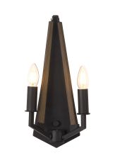 Hilton Wall Lamp 2 Light E14 Satin Black/Dark Grey Wood