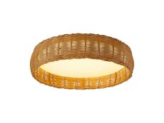 Kilimanjaro 43.5cm 36W LED Ceiling Light, CCT 2700/4000/5000K, 2450lm, Beige Rattan, 5yrs Warranty