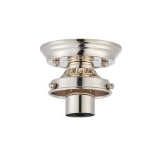 Mia 12cm Flush Ceiling Light (FRAME ONLY), 1 x E27, Polished Nickel