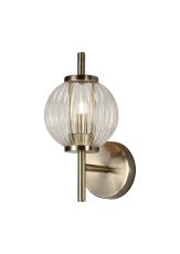 Gualtier Wall Lamp, 1 x G9, Antique Brass/Clear Glass