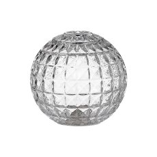 Novo 12cm Cross Pattern Round Glass Shade (E), Clear