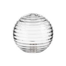 Novo 12cm Ribbed Round Glass Shade (B), Clear