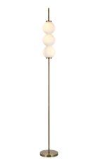 Gualtier Floor Lamp, 3 x G9, Antique Brass/Opal Glass