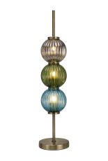 Gualtier Table Lamp, 3 x G9, Antique Brass/Blue/Moss Green/Smoke Glass