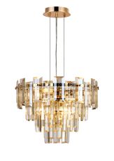 Anson 41cm Pendant 6 Light E14, French Gold/Champagne Glass