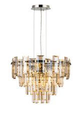 Anson 41cm Pendant 6 Light E14, Polished Nickel/Champagne Glass