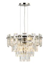 Anson 41cm Pendant 6 Light E14, Polished Nickel/Clear Glass