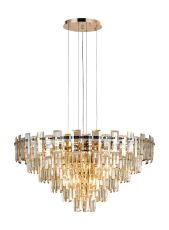 Anson 81cm Pendant 13 Light E14, French Gold/Champagne Glass Item Weight: 15.6kg